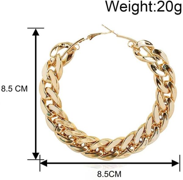 Cuban Link Statement Circle Hoop Large Earring