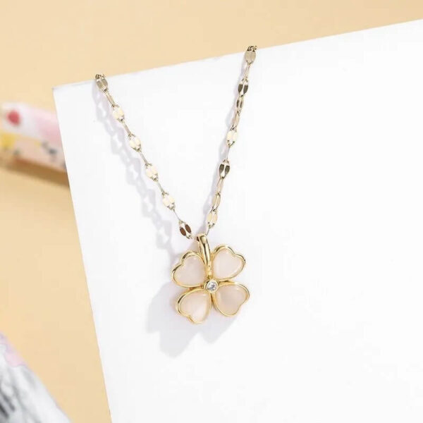 Lucky Clover 4 Leaf Titanium Steel Women Necklace