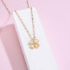 Lucky Gold Titanium Steel Women Necklace - 4 Leaf Clover