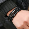 Men 4 Piece Set Bead Bracelet-Stone Bead