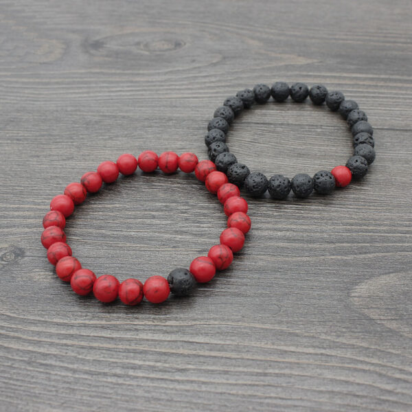 red and black lava bead bracelet