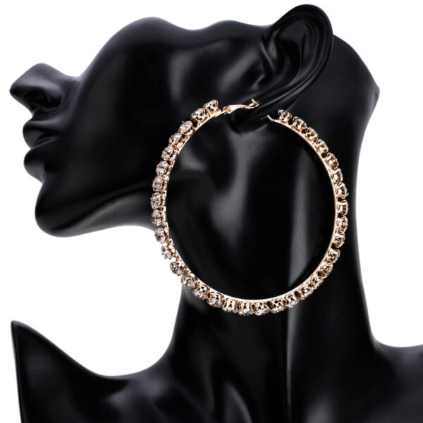 Hoop Big Round Circle Shinny Full Rhinestone Earring