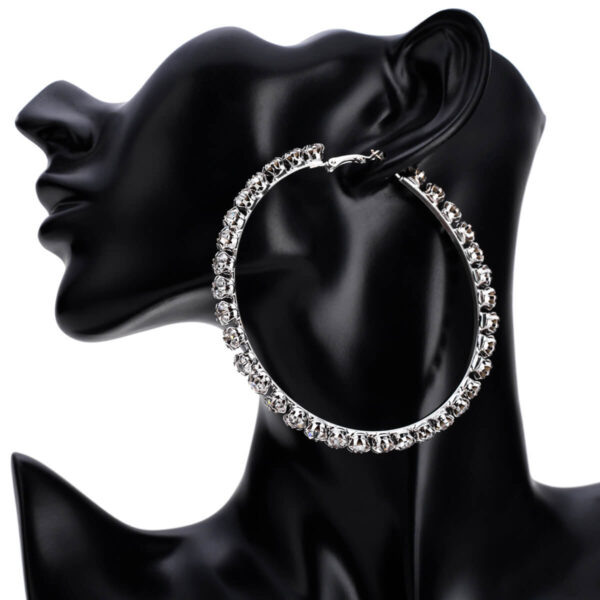 Hoop Big Round Circle Shinny Full Rhinestone Earring