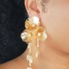 Flower Dangle Statement Earring ( Gold, Silver)