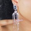 Silver Long Drop Dangling Earring